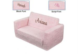 Personalized Pink Chenille Lil' Lounger with Slip Cover